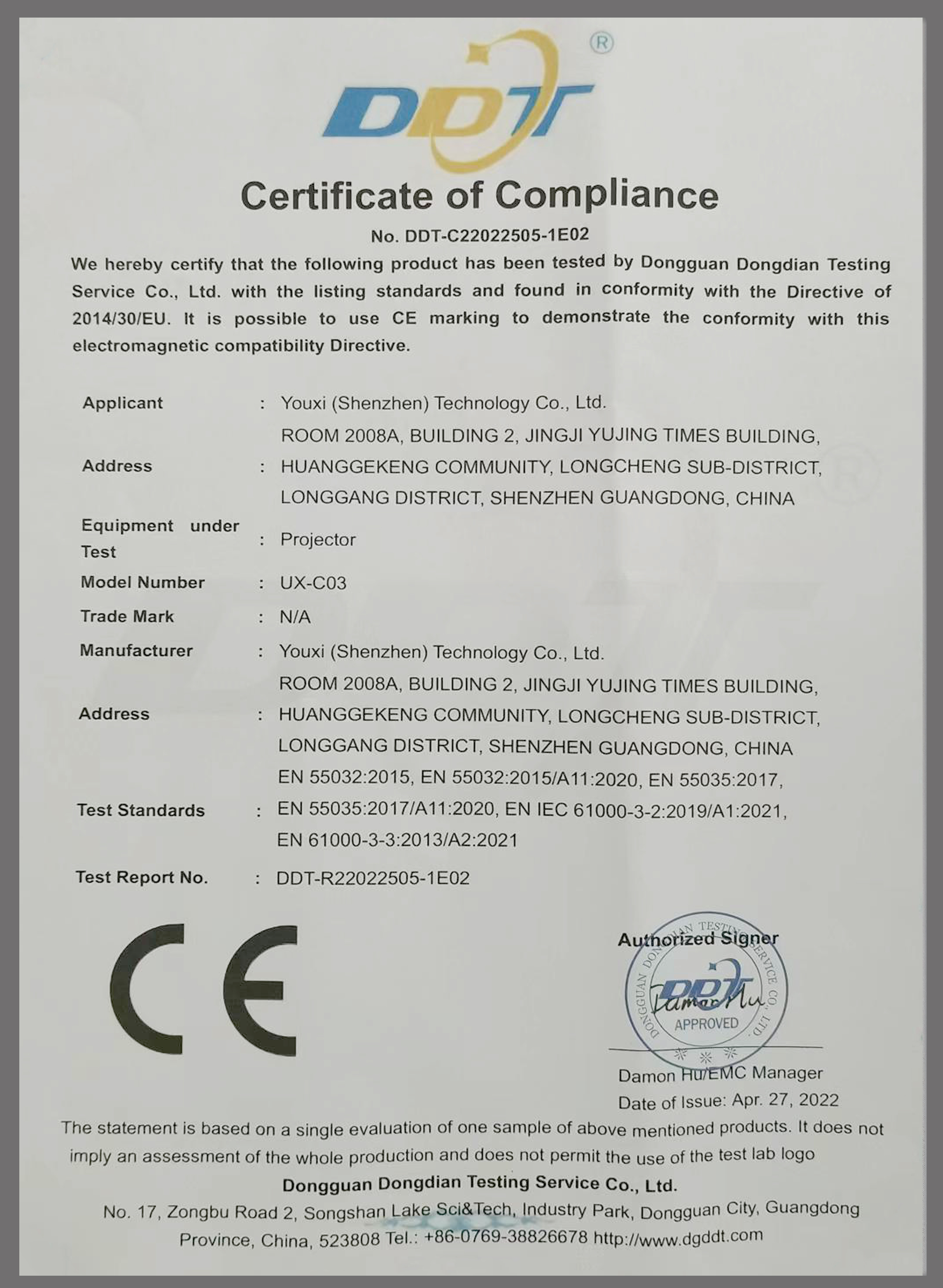 Certificat CE